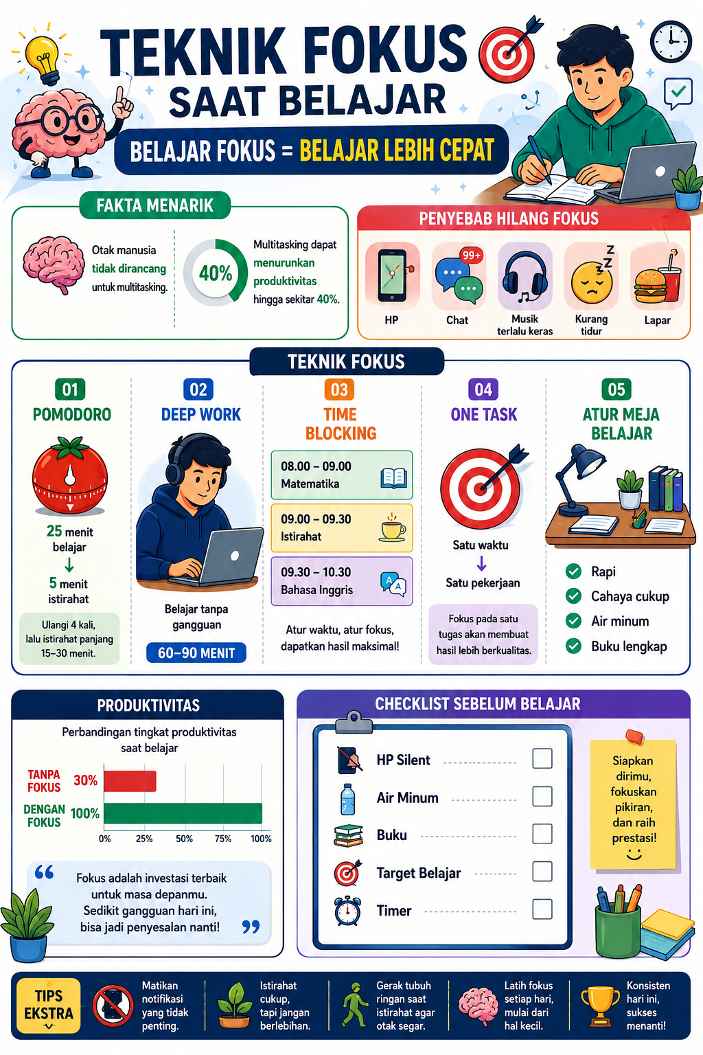 Teknik Fokus Saat Belajar